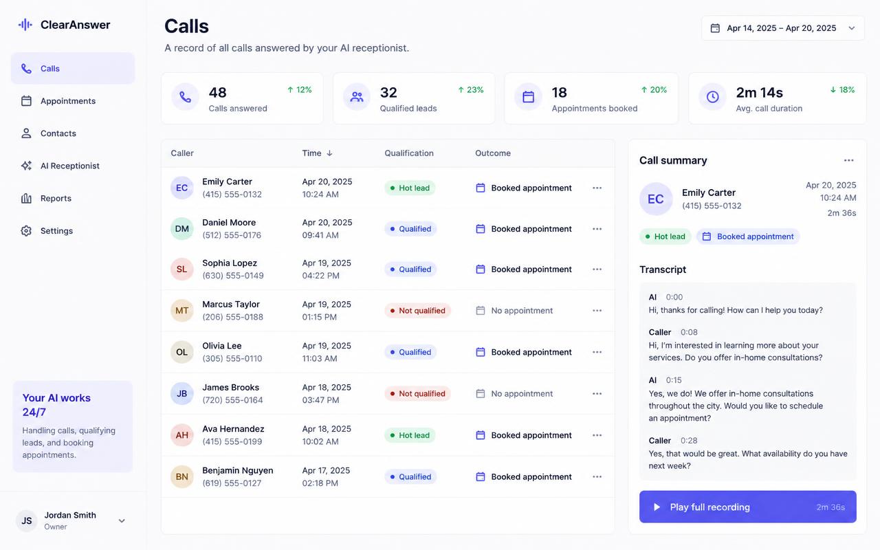AI Voice Receptionist